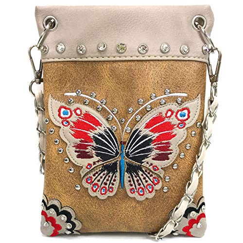 Zelris Peacock Butterfly Floral Embroidery Crossbody Bag